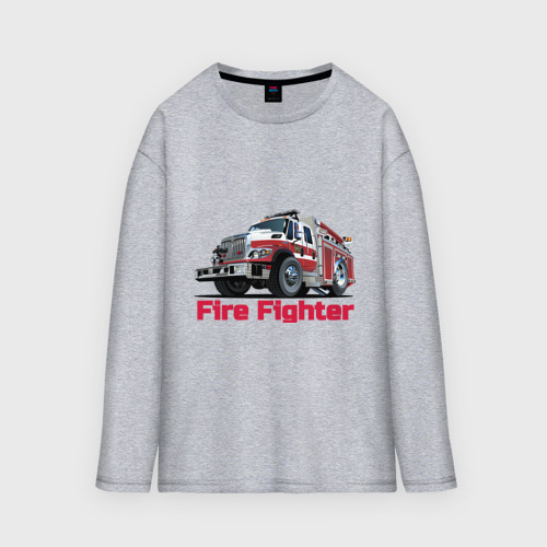Мужской лонгслив oversize хлопок Fire fighter