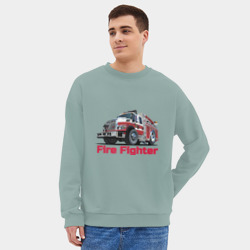 Мужской свитшот oversize без начеса хлопок Fire fighter - фото 2