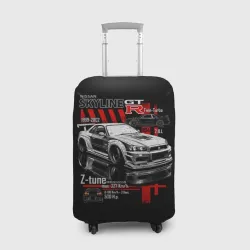 Чехол для чемодана 3D Skyline gtr34 