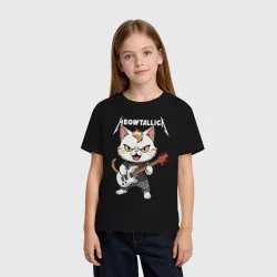 Детская футболка хлопок Meowtallica rock - фото 2