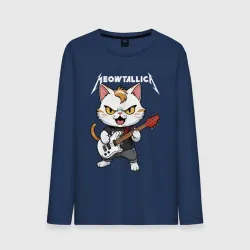 Мужской лонгслив хлопок Meowtallica rock
