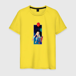 Девушка летит на шаре – Мужская футболка хлопок с принтом купить со скидкой в -20%