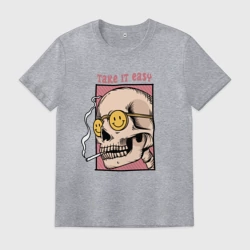 Мужская футболка хлопок Череп в очках с сигаретой