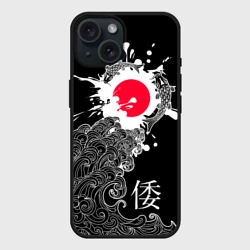 Чехол силиконовый для Apple iPhone 15 матовый Япония - океан