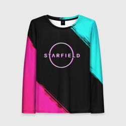 Женский лонгслив 3D Starfield neon 