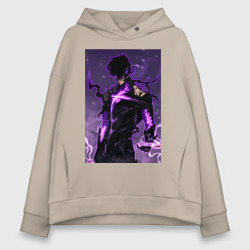 Женское худи Oversize хлопок Поднятие уровня в одиночку Джину Сон теневая броня