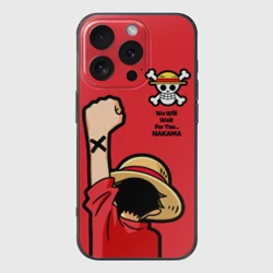Чехол для iPhone 16 Pro силиконовый с защитой камеры One Piece - captain Monkey D Luffy