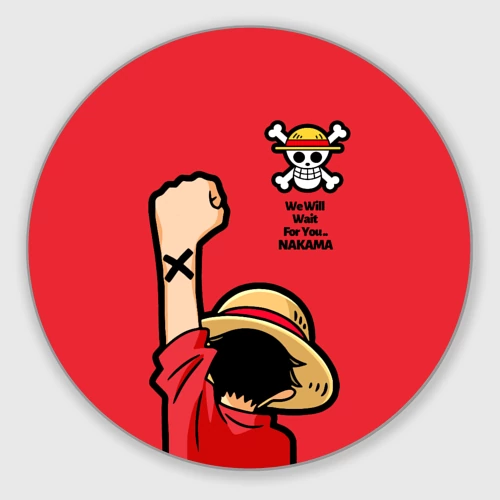 Круглый коврик для мышки One Piece - captain Monkey D Luffy