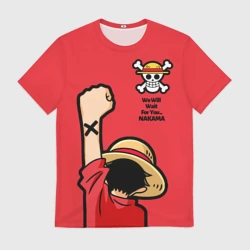 Мужская футболка 3D One Piece - captain Monkey D Luffy