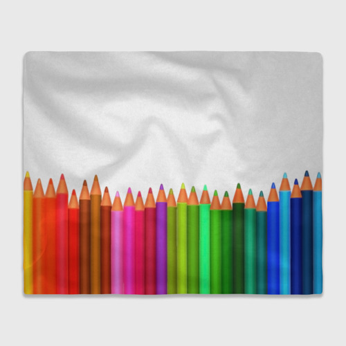 Плед с принтом Разноцветные карандаши художественные, вид спереди №1