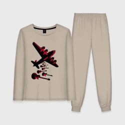 Женская пижама с лонгсливом хлопок Гитарный дождь