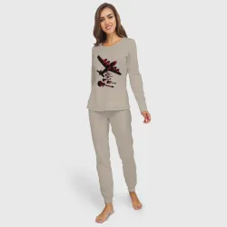 Женская пижама с лонгсливом хлопок Гитарный дождь - фото 2