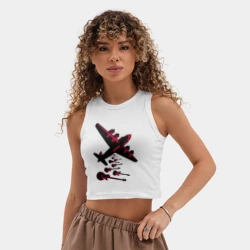 Женская укороченная майка-топ хлопок Гитарный дождь - фото 2