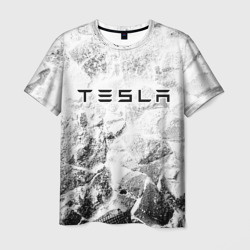 Tesla white graphite – Мужская футболка 3D с принтом купить со скидкой в -26%