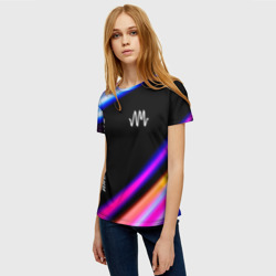 Женская футболка 3D Arctic Monkeys neon rock lights - фото 2