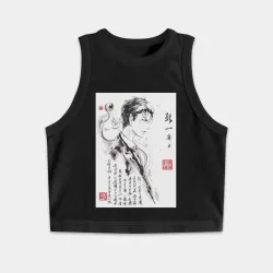 Женская укороченная майка-топ хлопок Паразит: Учение о жизни Синъити Идзуми