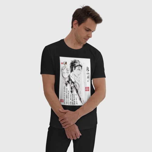 Мужская пижама хлопок с принтом Паразит: Учение о жизни Синъити Идзуми, фото на моделе #1