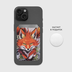 Картхолдер Magsafe магнитный Лиса Кицунэ в японском стиле - фото 2