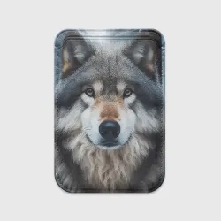 Картхолдер Magsafe магнитный Волк в лесу - первый снег