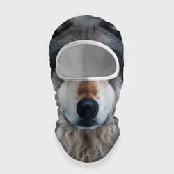 Балаклава 3D Волк в лесу - первый снег