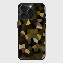 Чехол силиконовый для Apple iPhone 15 Pro матовый Мозаика оливковых оттенков