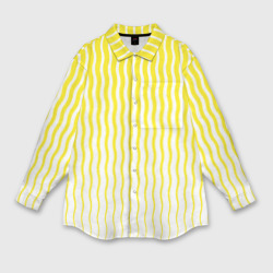 Вертикальные волнистые линии  – Женская рубашка oversize 3D с принтом купить со скидкой в -9%