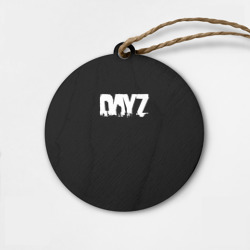 Деревянная игрушка круг Dayz logo white