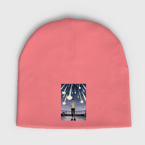 Мужская шапка демисезонная с принтом Кайдзю номер восемь Кафка Хибино звездопад, вид спереди №1