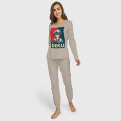 Женская пижама с лонгсливом хлопок Моя геройская академия Идзуку Мидория герой - фото 2