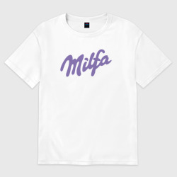 Женская футболка хлопок Oversize Milfa в стиле milka 