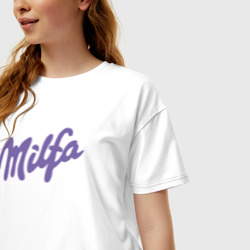Женская футболка хлопок Oversize Milfa в стиле milka  - фото 2