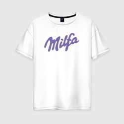 Женская футболка хлопок Oversize Milfa в стиле milka 