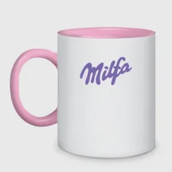 Кружка двухцветная Milfa в стиле milka 
