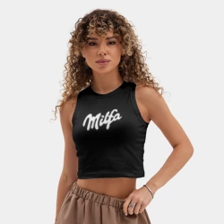 Женская укороченная майка-топ хлопок Милфа в стиле милки - фото 2