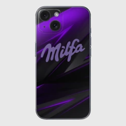 Чехол для iPhone 15 силиконовый с защитой камеры Milfa milka style