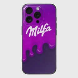 Чехол для iPhone 16 Pro силиконовый с защитой камеры Милфа фиолетовые капли