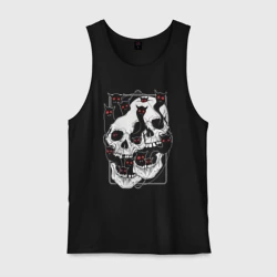 Мужская майка хлопок Черепа и красноглазые злые духи