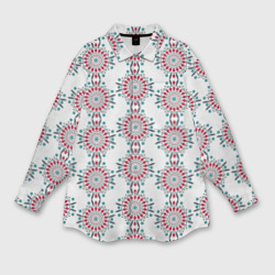 Паттерн с круговым орнаментом – Женская рубашка oversize 3D с принтом купить со скидкой в -9%