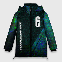 Rainbow Six glitch blue – Зимняя куртка оверсайз с принтом купить