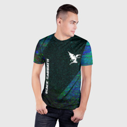 Мужская футболка 3D Slim Black Sabbath glitch blue - фото 2