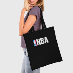 Шоппер с принтом NBA logo sport для любого человека, вид спереди №2. Цвет основы: белый