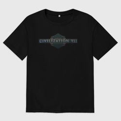Женская футболка хлопок Oversize Sid Meiers civilization 7 logo
