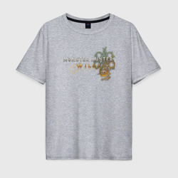 Мужская футболка хлопок Oversize Monster hunter wilds logo