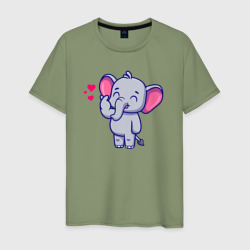 Влюблённый слонёнок – Мужская футболка хлопок с принтом купить со скидкой в -20%