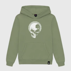 Мужская толстовка хлопок Череп оп-арт колдунья с книгой