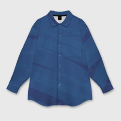 Тёмно-синий полосами – Женская рубашка oversize 3D с принтом купить