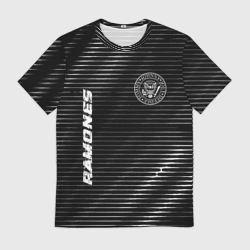 Мужская футболка 3D Ramones metal rock lines