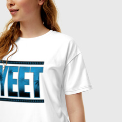 Женская футболка хлопок Oversize Jey Uso yeet wwe - фото 2