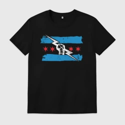 Мужская футболка хлопок Cm Punk wwe bitw Chicago