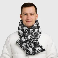 Шарф-пуховик 3D Панк черепа - фото 2